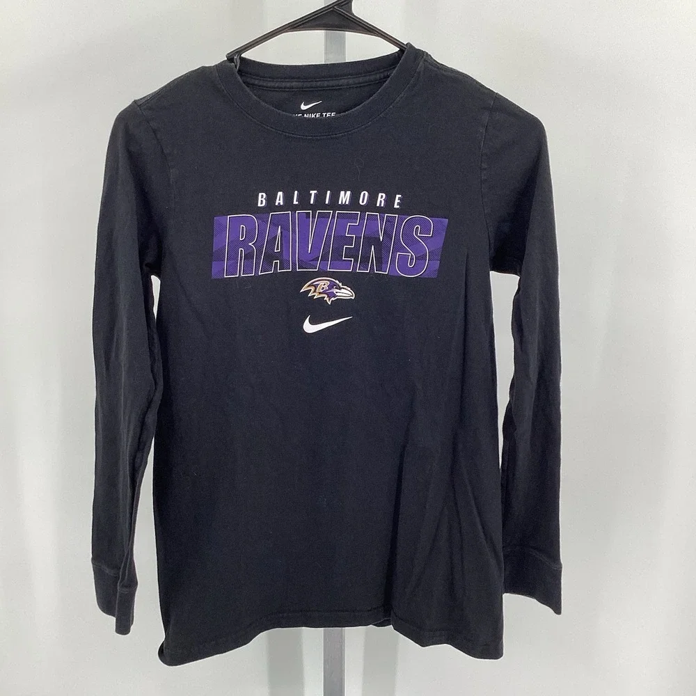 Youth Nike Baltimore‎ Ravens Football Long sleeved Tee Black Medium